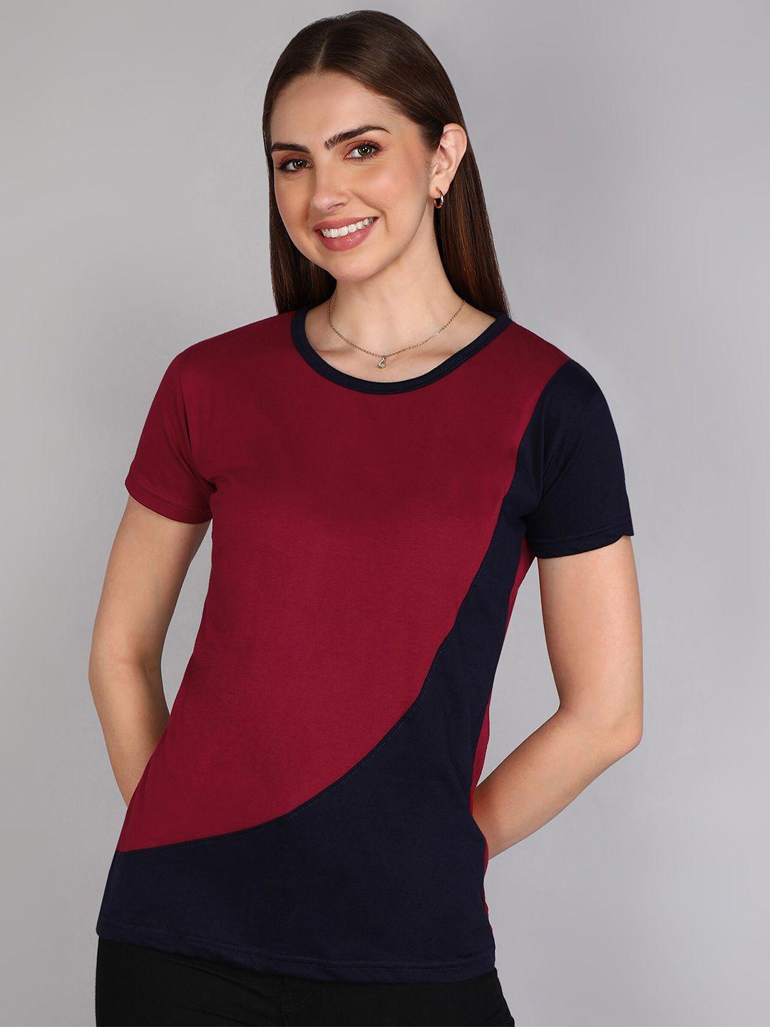 fleximaa colourblocked pure cotton t-shirt