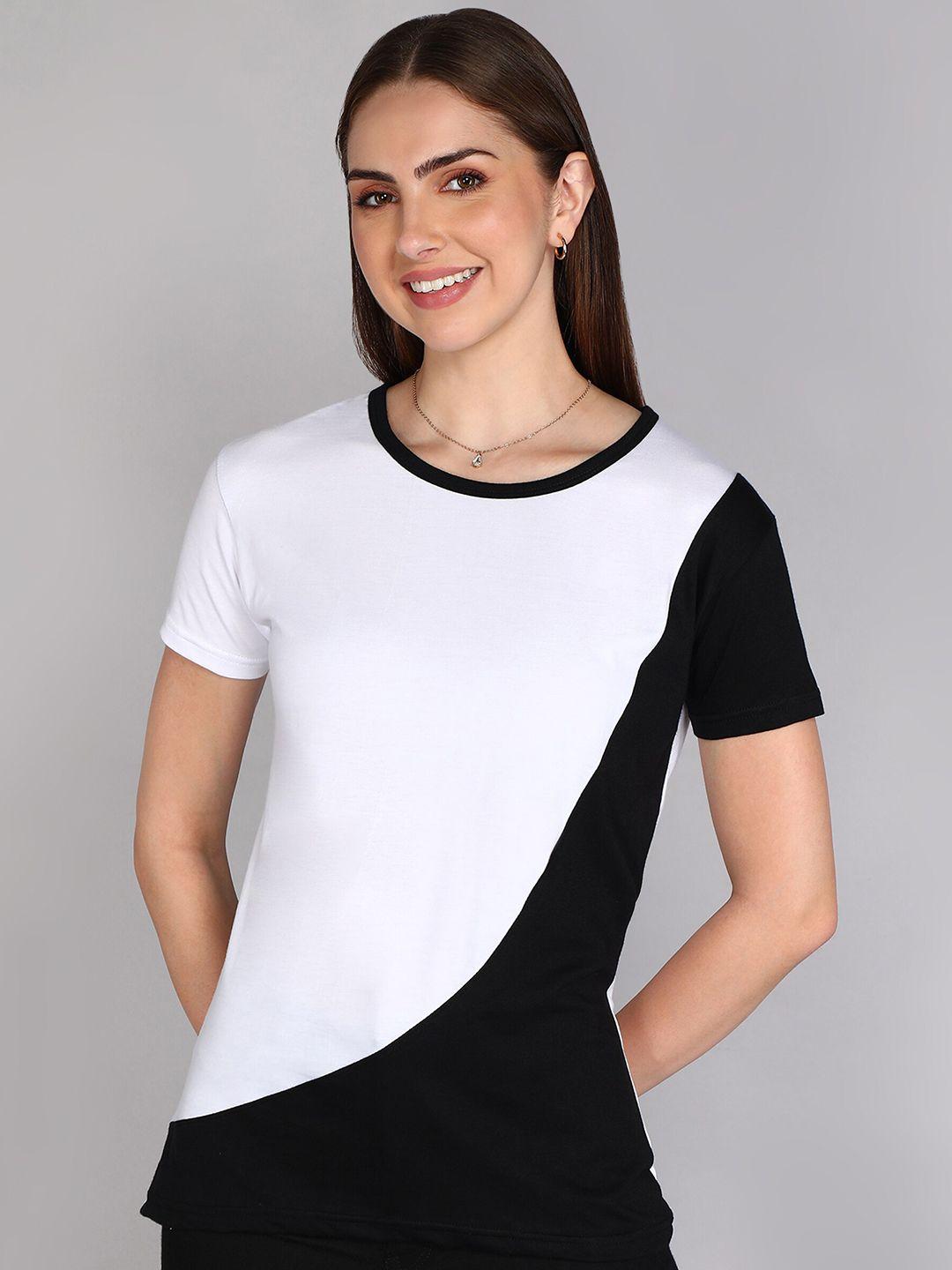 fleximaa colourblocked pure cotton t-shirt