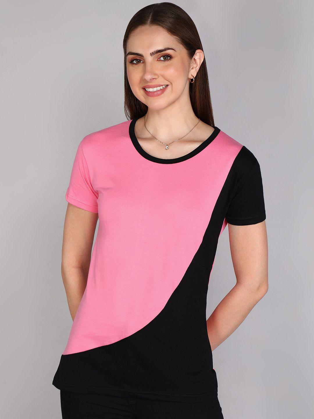 fleximaa colourblocked pure cotton t-shirt