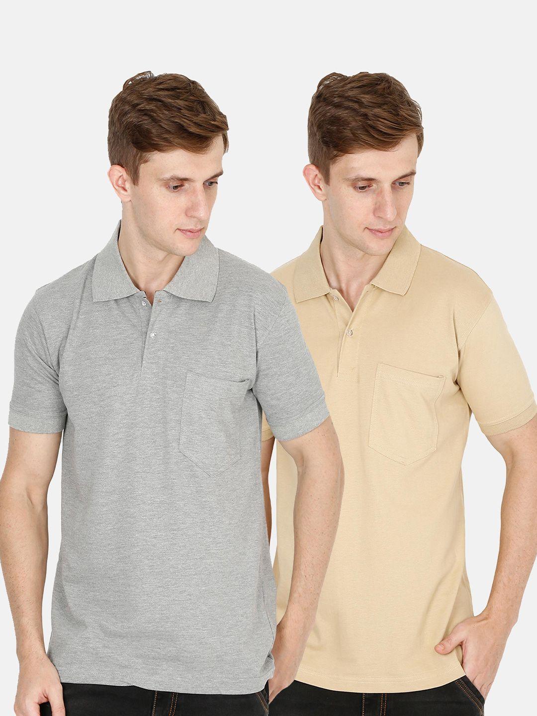 fleximaa men multicoloured (set of 2) polo collar t-shirt