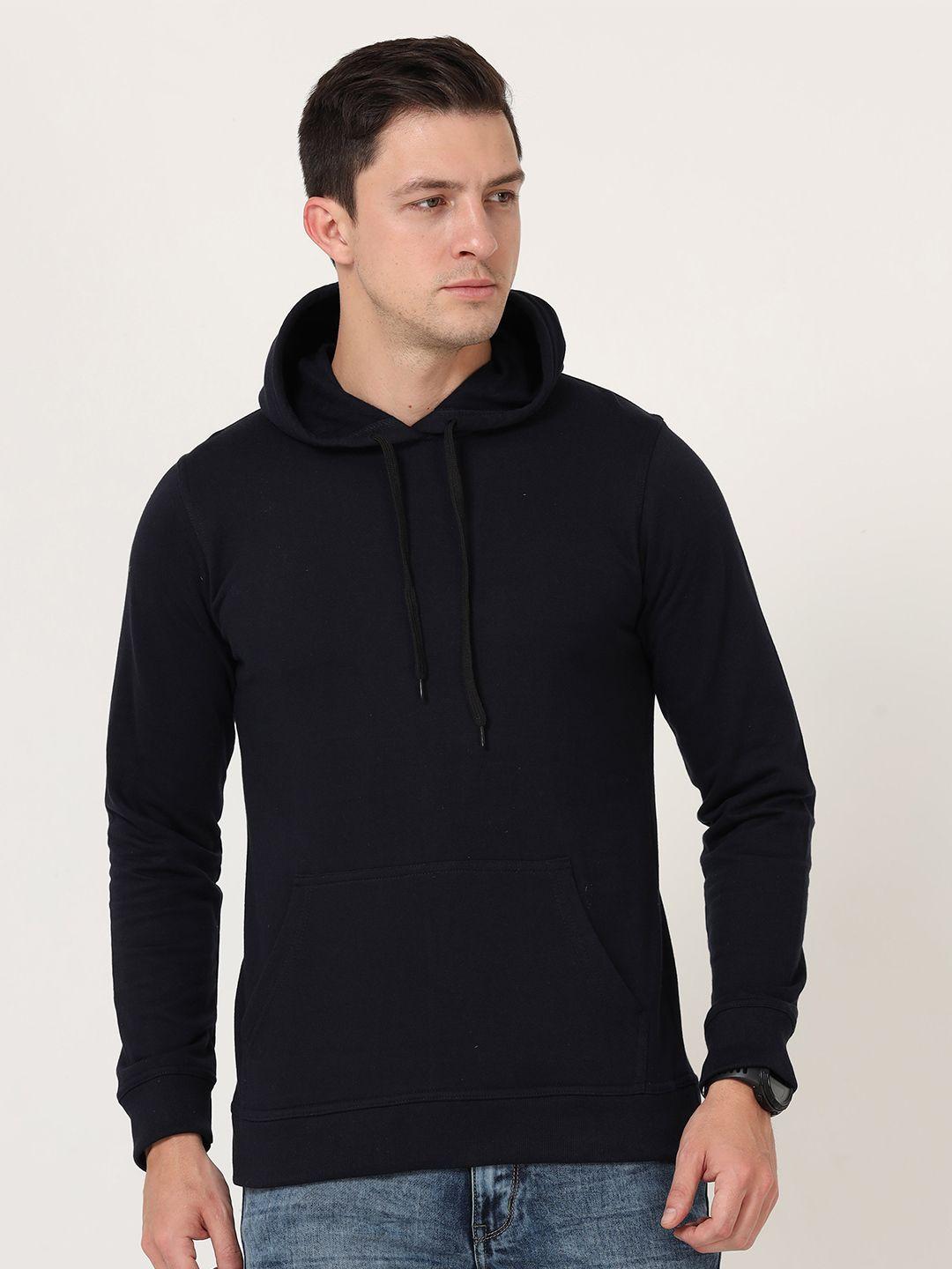 fleximaa men navy blue hooded sweatshirt