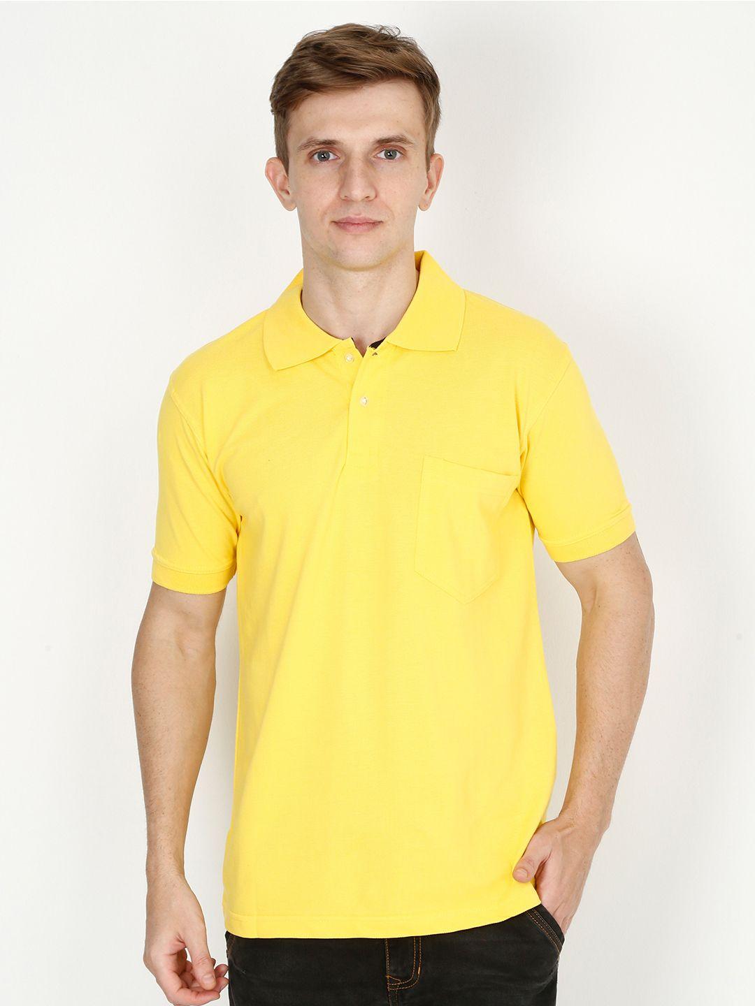 fleximaa men yellow polo collar t-shirt