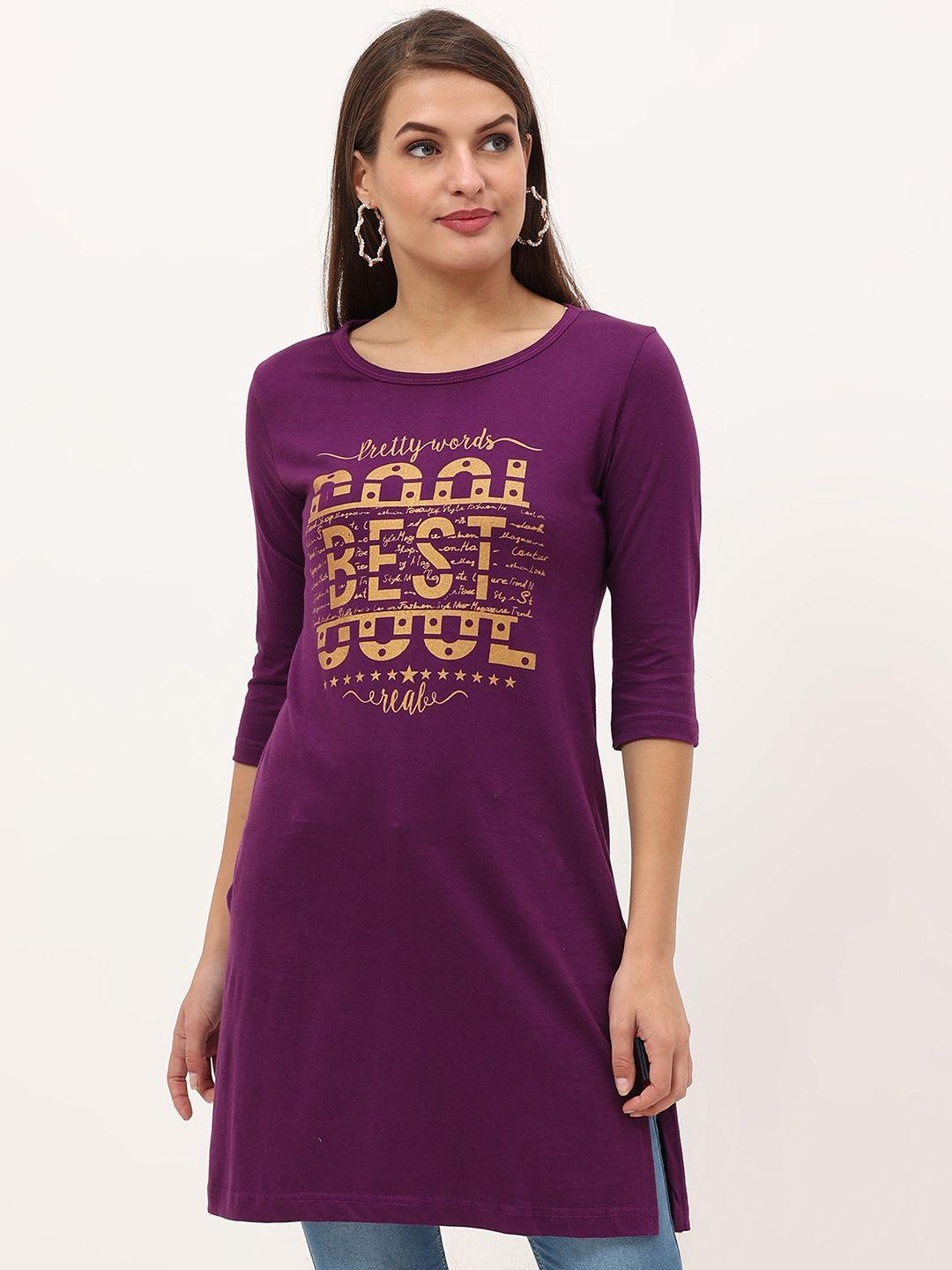 fleximaa purple print longline top