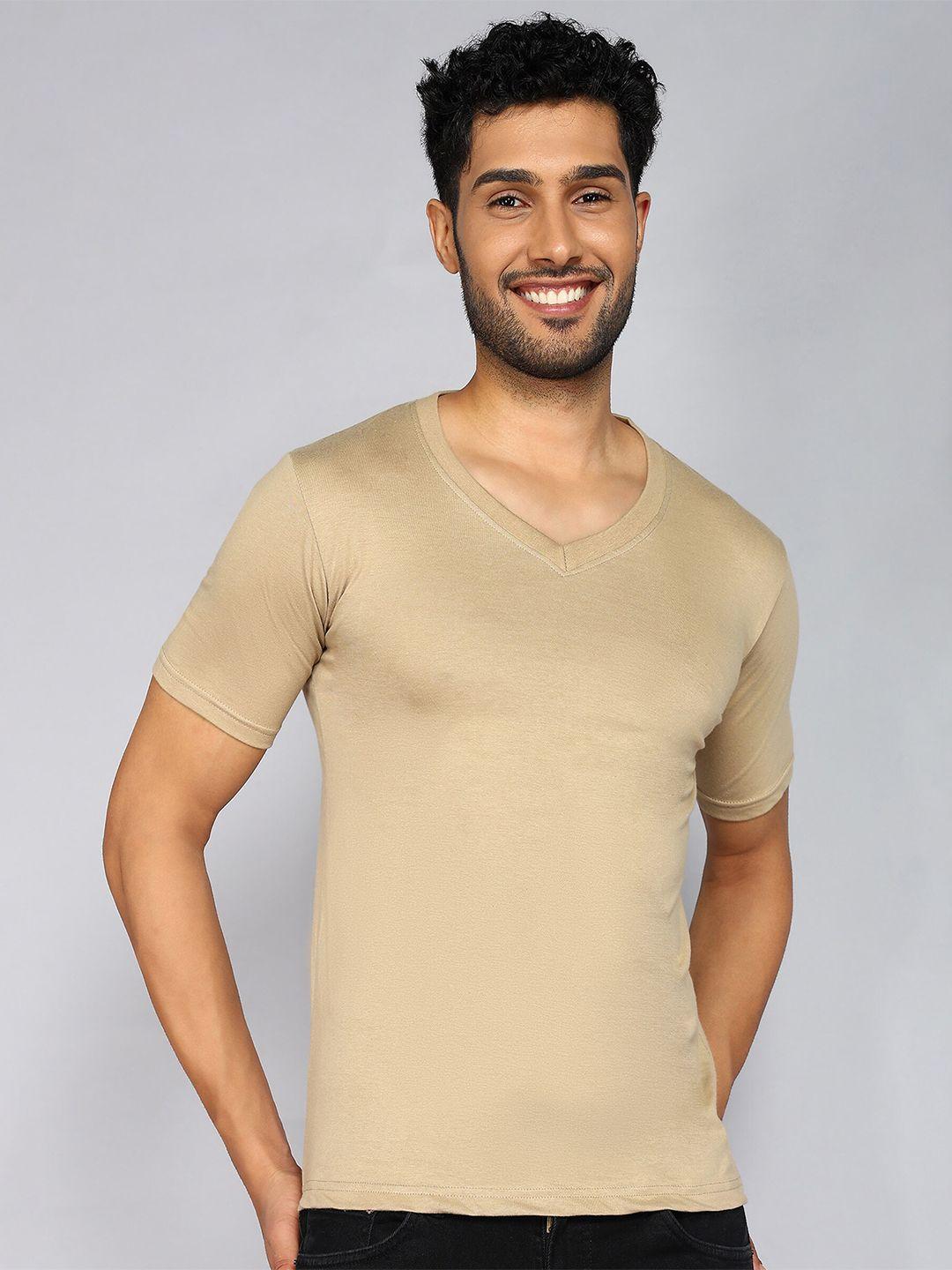 fleximaa v-neck short sleeves pure cotton t-shirt