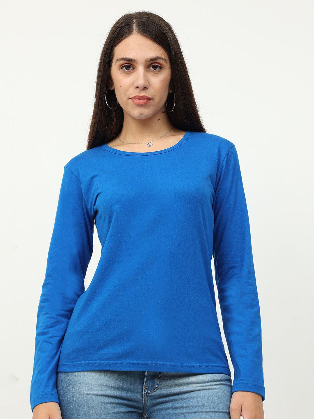 fleximaa women blue extended sleeves t-shirt