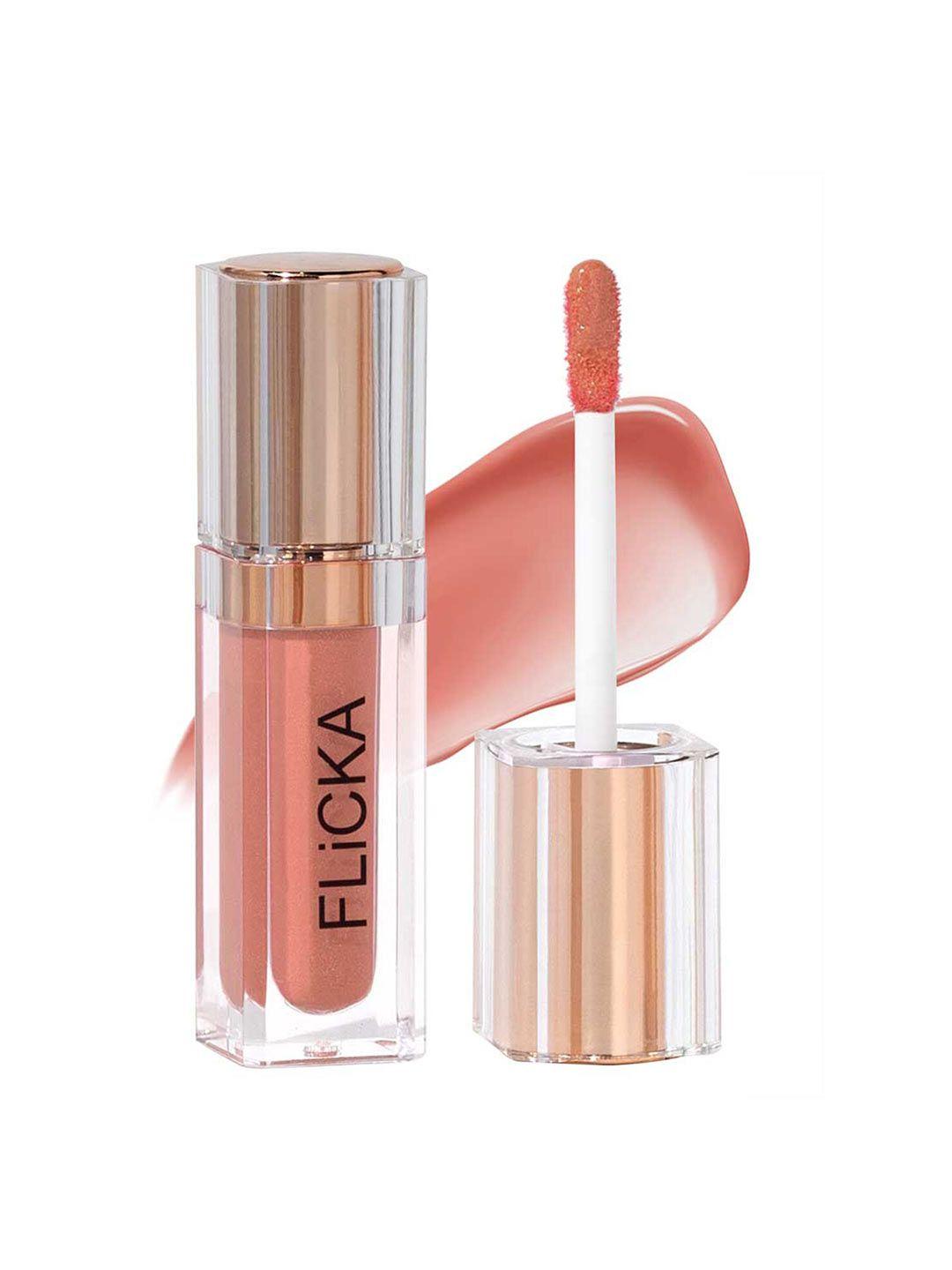 flicka shimmery affair lightweight non-sticky long-lasting lip gloss 5ml - beer 01