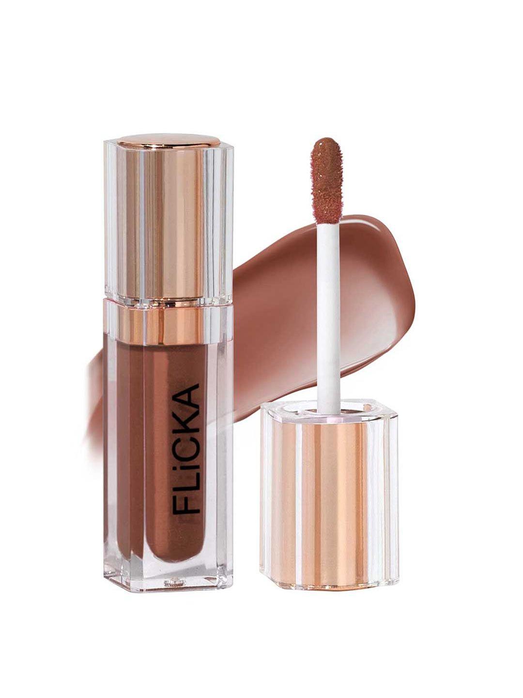 flicka shimmery affair lightweight non-sticky long-lasting lip gloss 5ml - whiskey 02