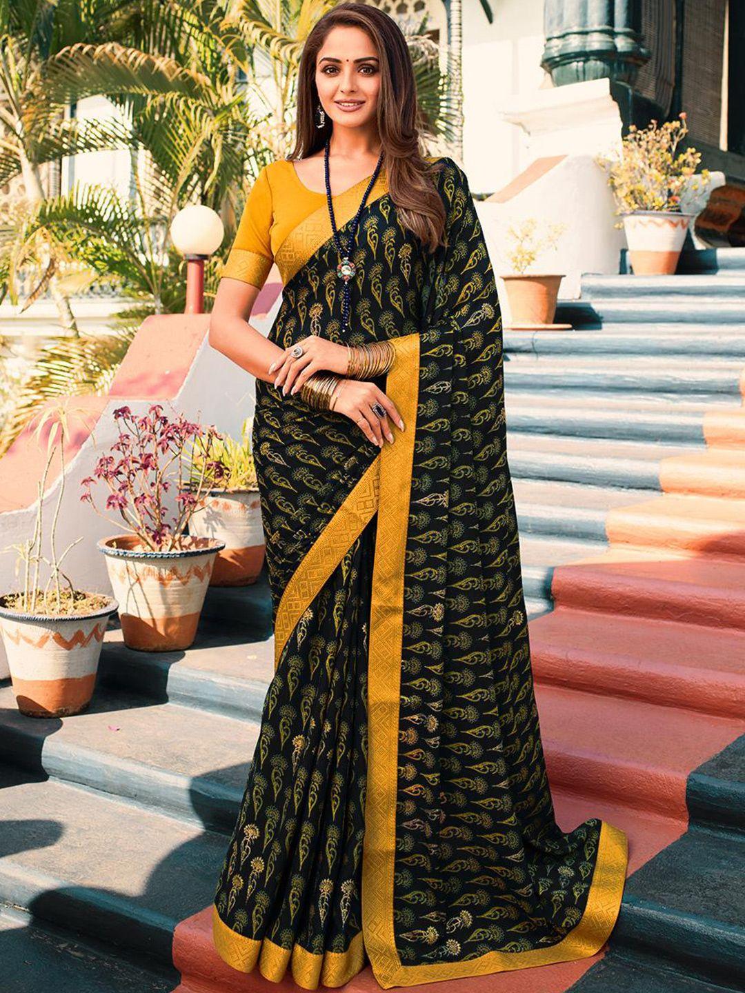 flip the style ethnic motifs woven design zari leheriya saree