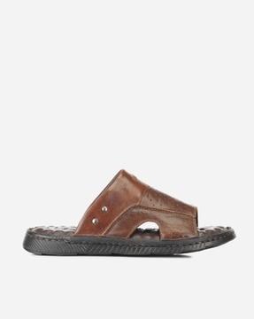 flip flops with genuine leather upper