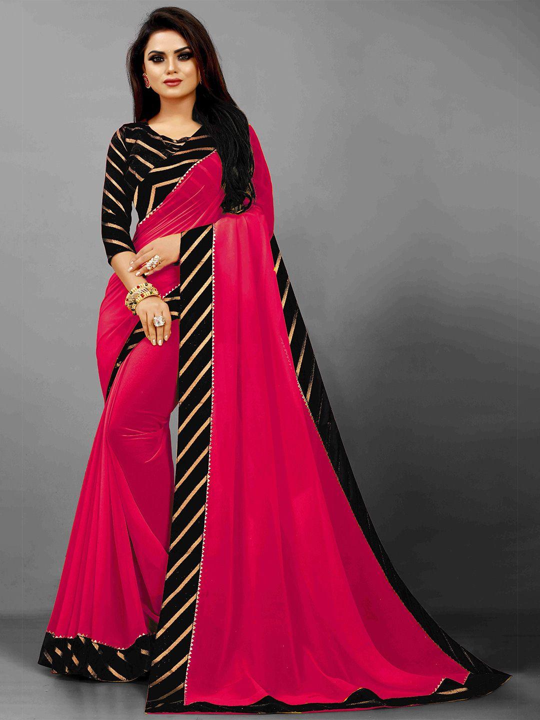 flip the style zari woven design pure georgette saree