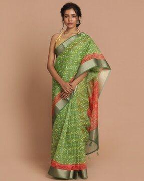 floarl print banarasi saree