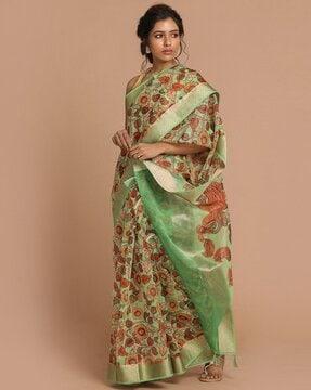 floarl print banarasi saree