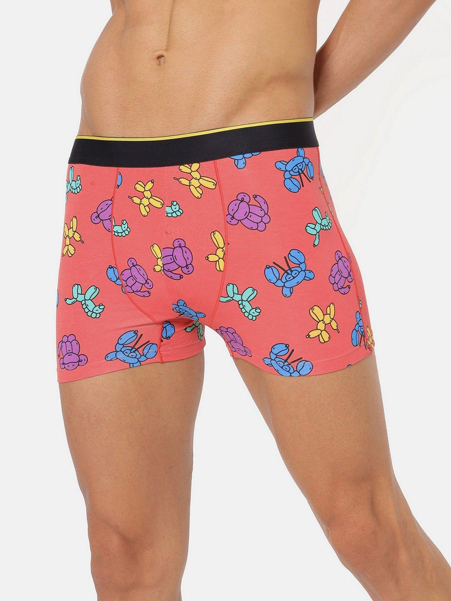 floaties pink printed modal trunks for men