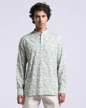 floating flowers print short kurta