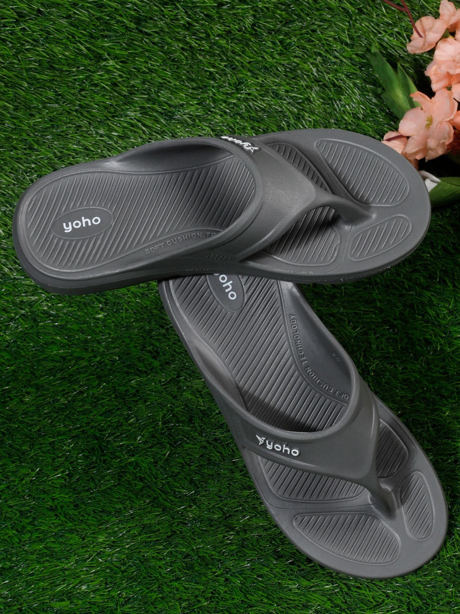 floats men soft slippers comfortable stylish & waterproof grey