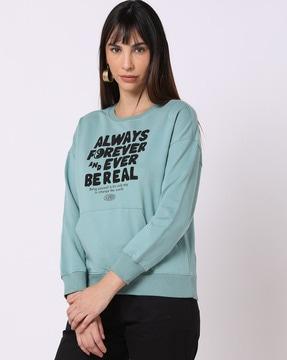 flock print crew-neck sweatshirt