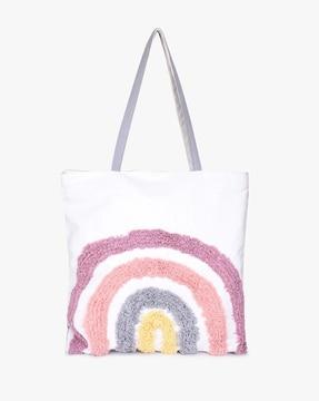 flock print tote bag