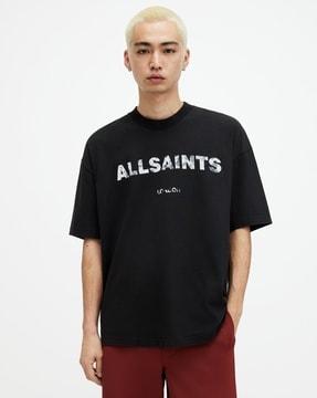 flocker textured logo print regular fit t-shirt