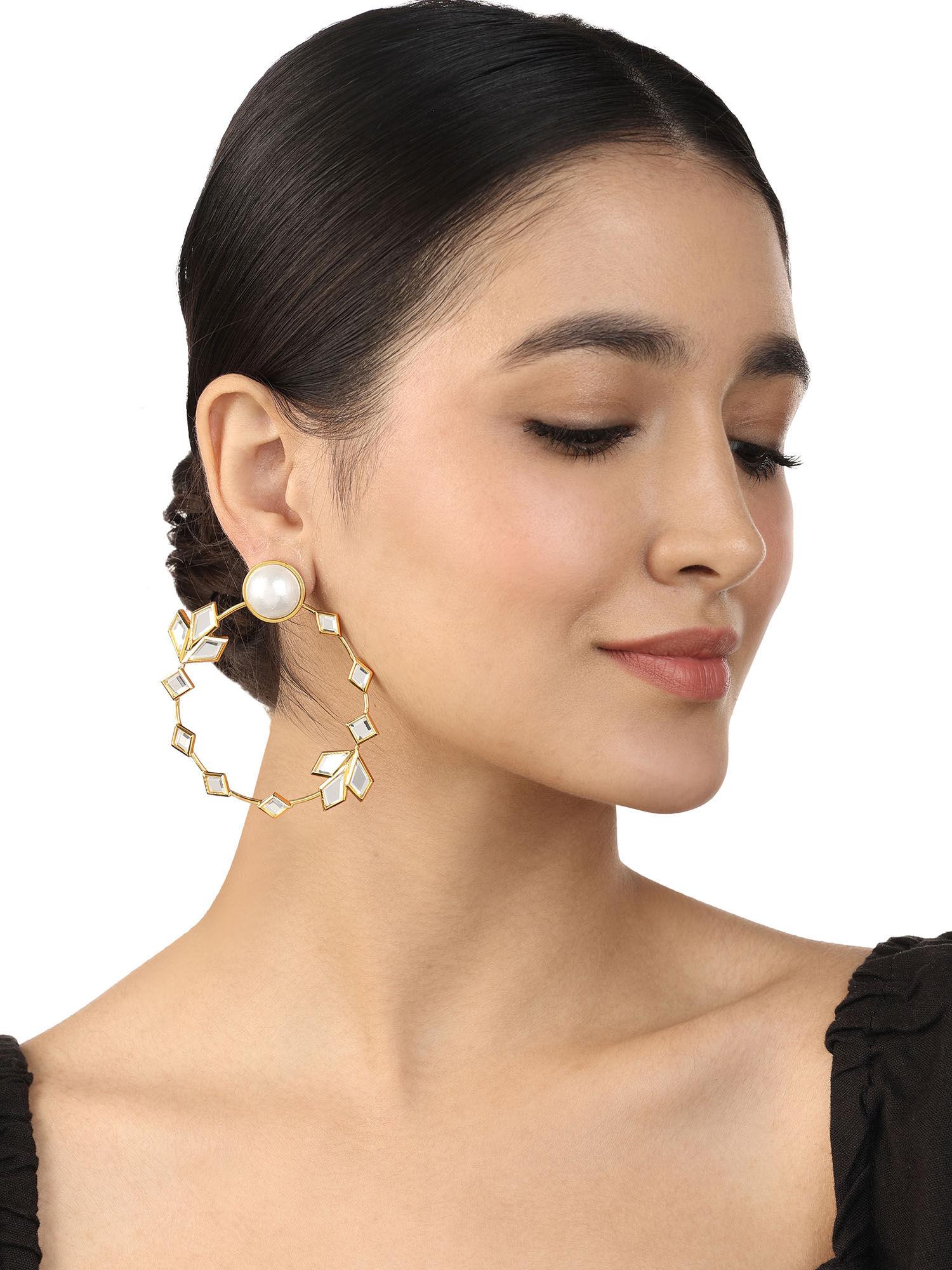 flor hoops earrings in 18kt gold plated