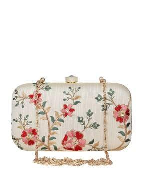 floral embroidered minaudiere