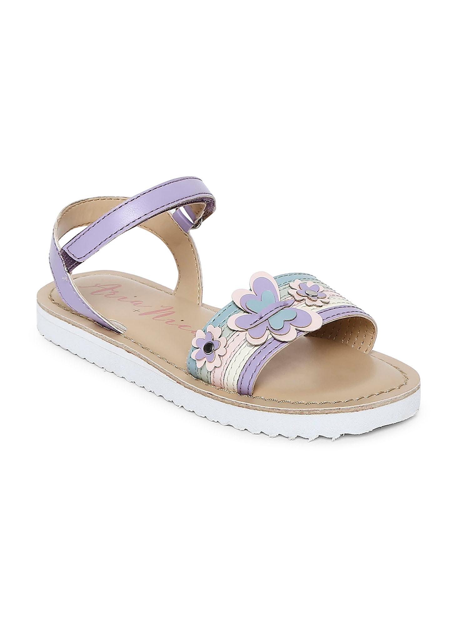 floral lavender round toe sandals