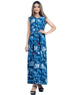 floral maxi length dress