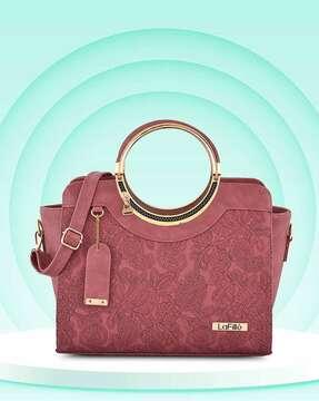 floral pattern handbag with detachable strap