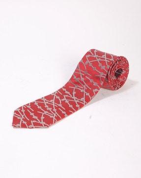 floral pattern silk tie