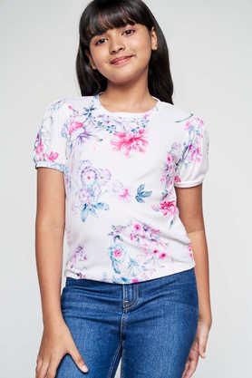 floral polyester regular fit girls sweatshirt - multi