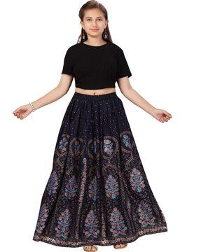 floral-print--a-line-skirt