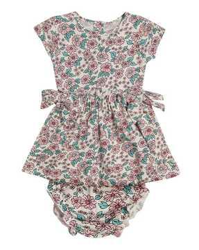 floral print a-line dress with panties