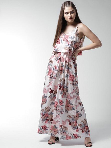 floral print a-line maxi dress