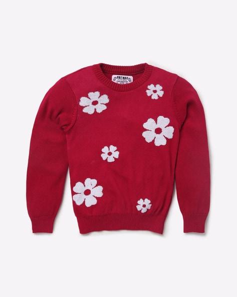 floral-print-crew-neck-sweater