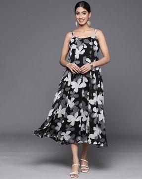 floral print fit & flare dress