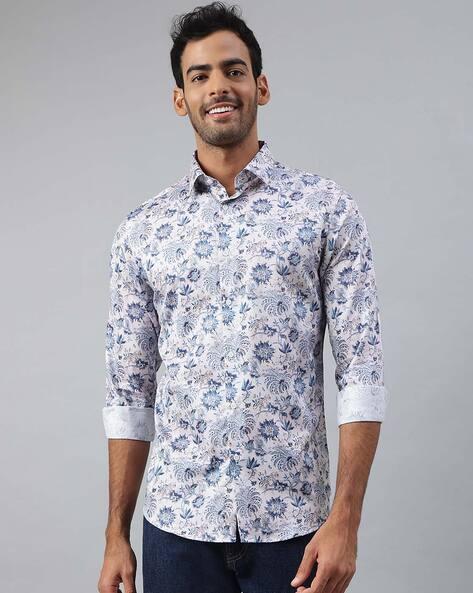 floral print full sleeve slim fit shirt