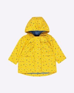 floral print hoodie with patch pockets