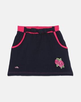 floral print insert pockets skirt