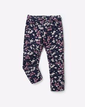 floral print jeggings with elasticated waistband