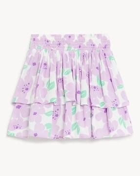 floral print layered skirt