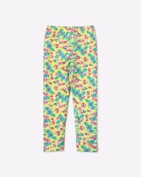 floral print leggings with elasticated waistband