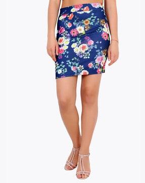 floral print mini skirt