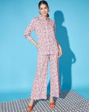 floral print pant-suit set