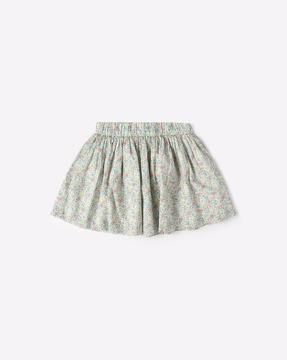 floral print pleated flared skirt