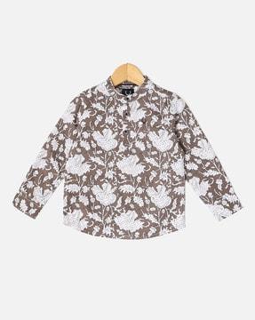 floral print popover shirt