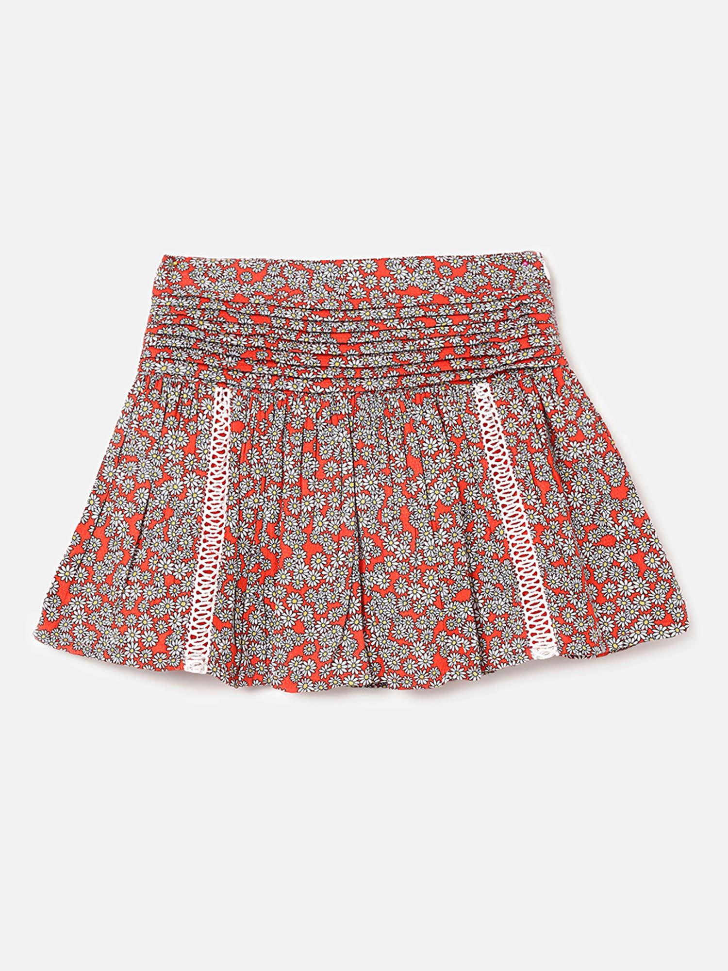floral print regular fit skirts