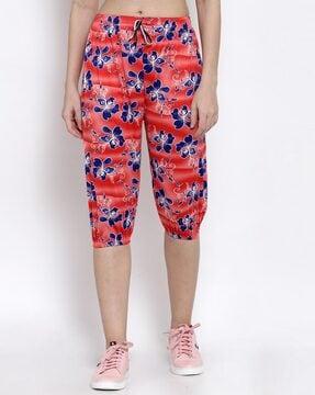 floral print relaxed fit capris