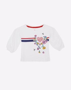 floral print round-neck sweatshirt