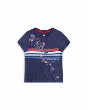 floral print round-neck t-shirt