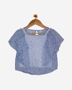 floral print round-neck top