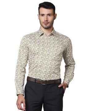 floral print shirt patch pocket
